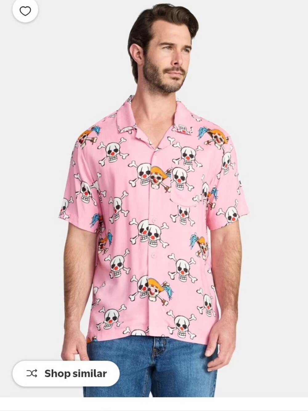 NWOT Netflix One Piece Men's Button- Up Shirt, Large 36-38